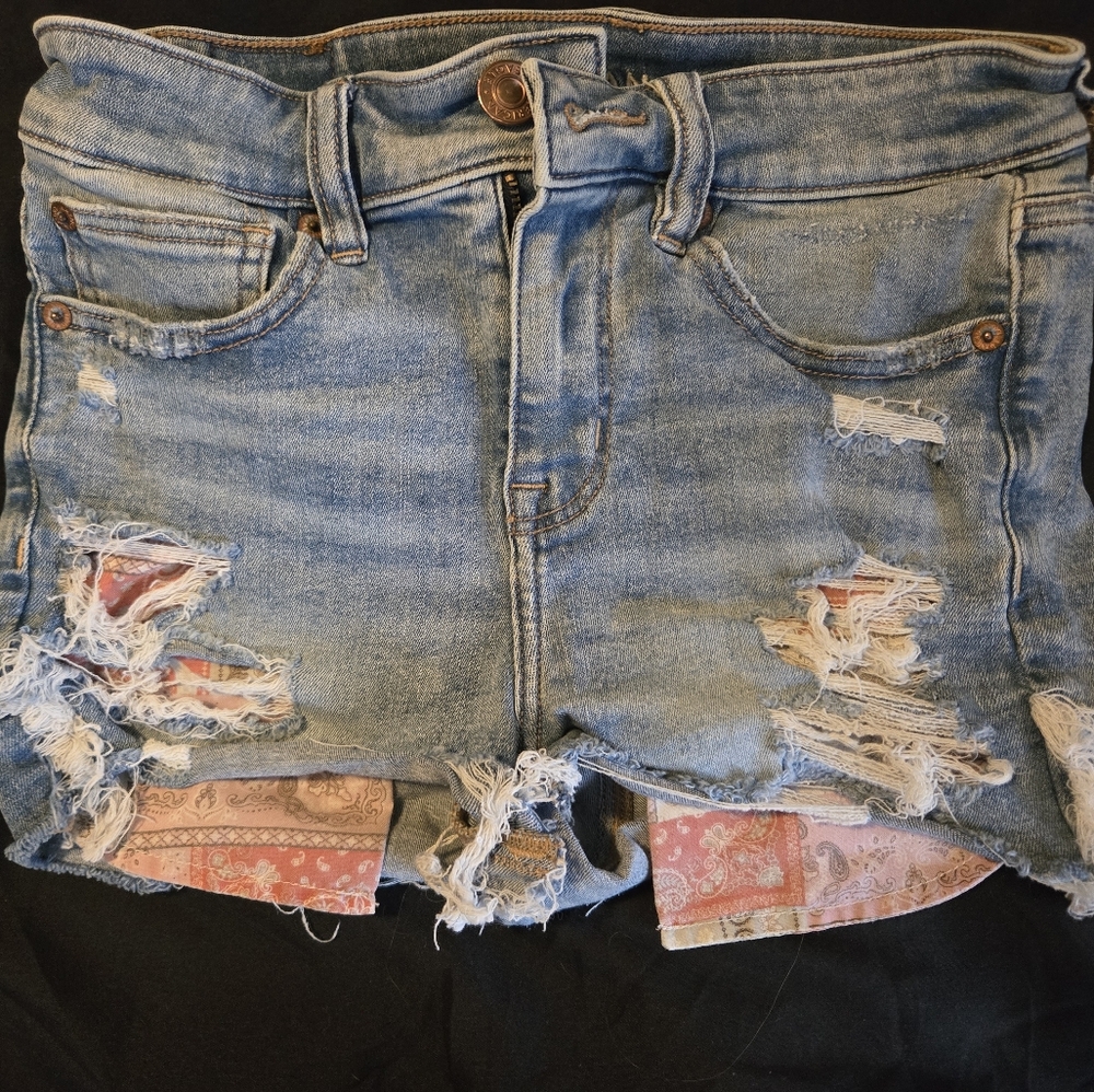 American Eagle Outfitters Light Blue Stretch Denim Shorts